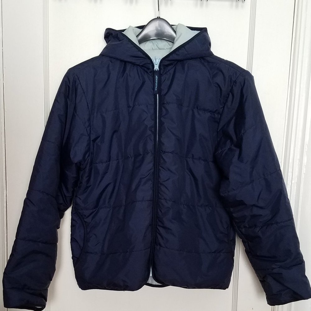 Aeropostale Reversible Blue/Light Blue Jacket Sz M